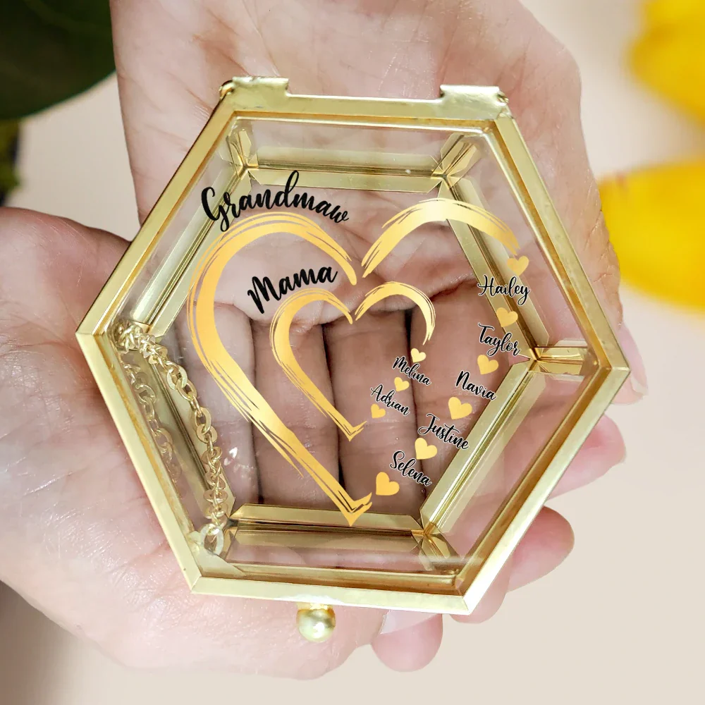 Mom's Grandma's Sweethearts - Personalized Glass Jewelry Box - Image 5