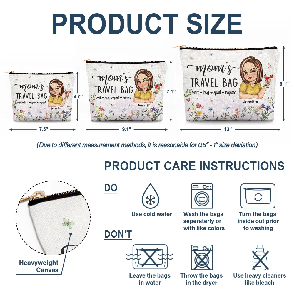 Mom's Grandma's Travel Bag - Personalized Cosmetic Bag - Image 6