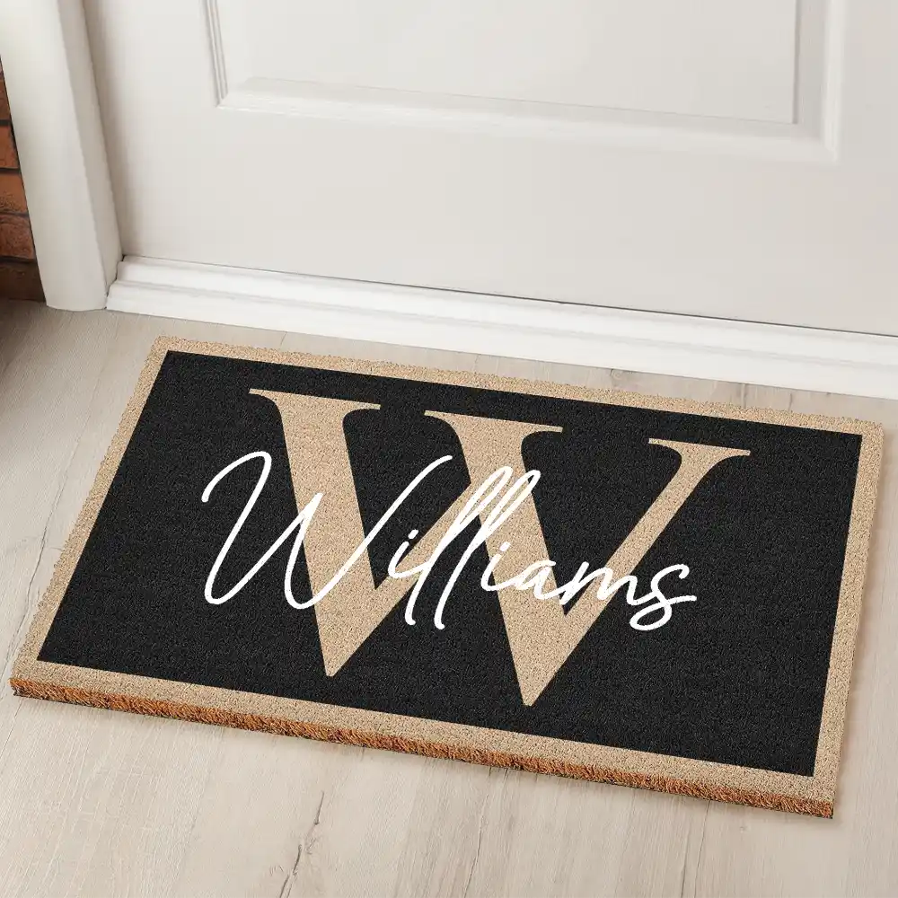Monogram Family Name - Personalized Coconut Doormat - Image 2