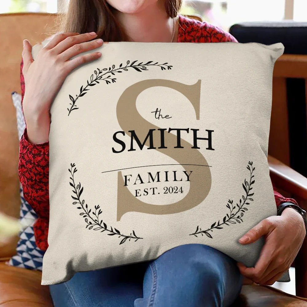 Monogram Family Name - Personalized Pillow - Image 2