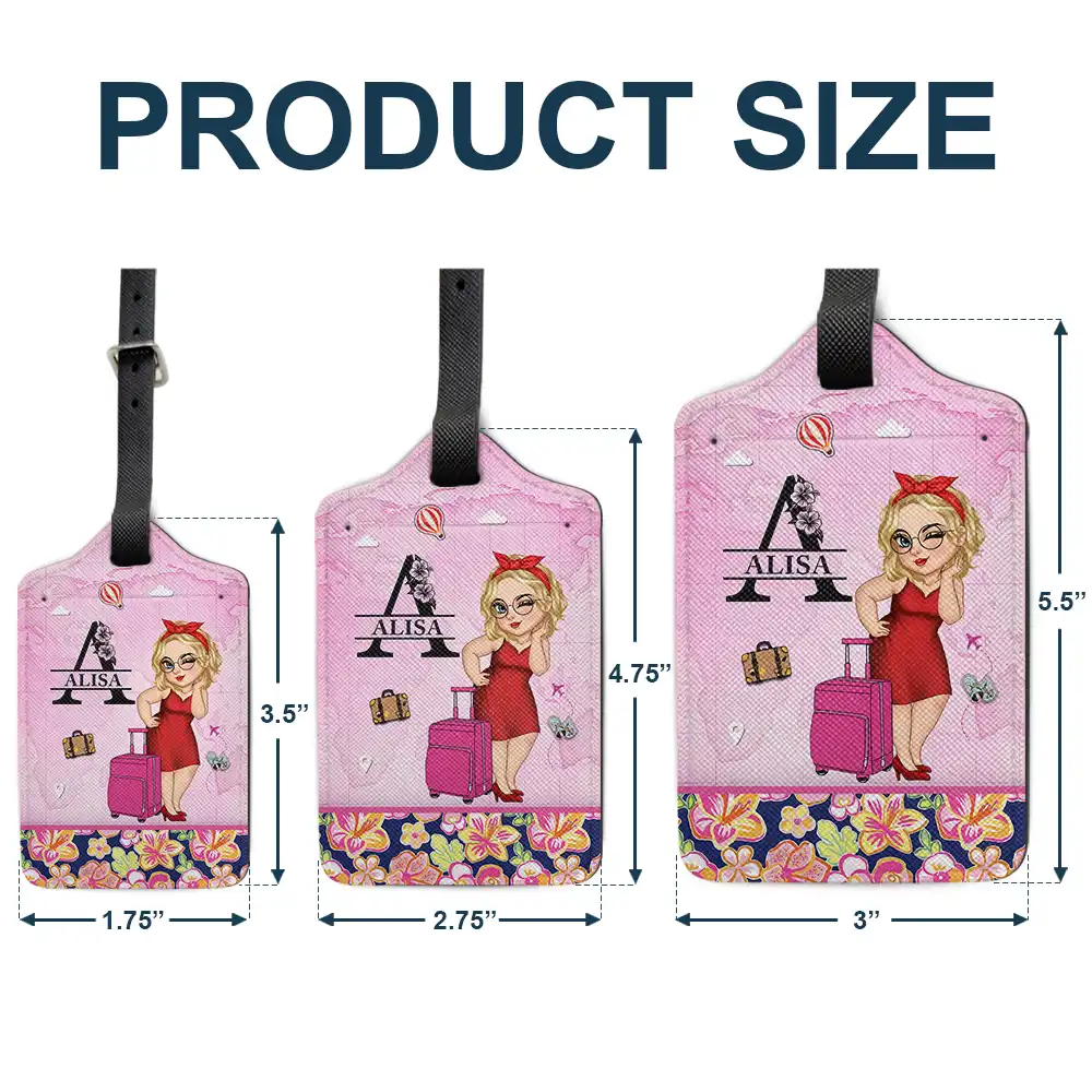 Monogram Floral Tropical Girl - Personalized Luggage Tag - Image 5