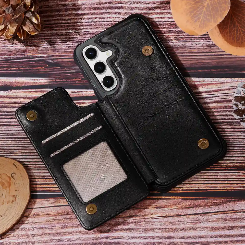 Monogram Initial - Personalized Leather Flip Wallet Phone Case - Image 6