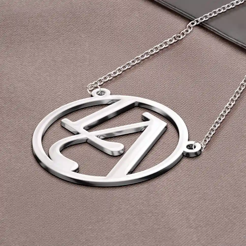 Monogram Interwined Initials Couple - Personalized Letter Necklace - Image 4