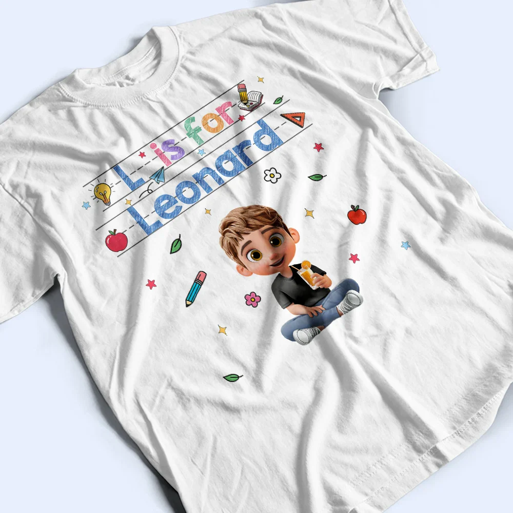 Monogram Kid Is For - Personalized T Shirt - Image 3