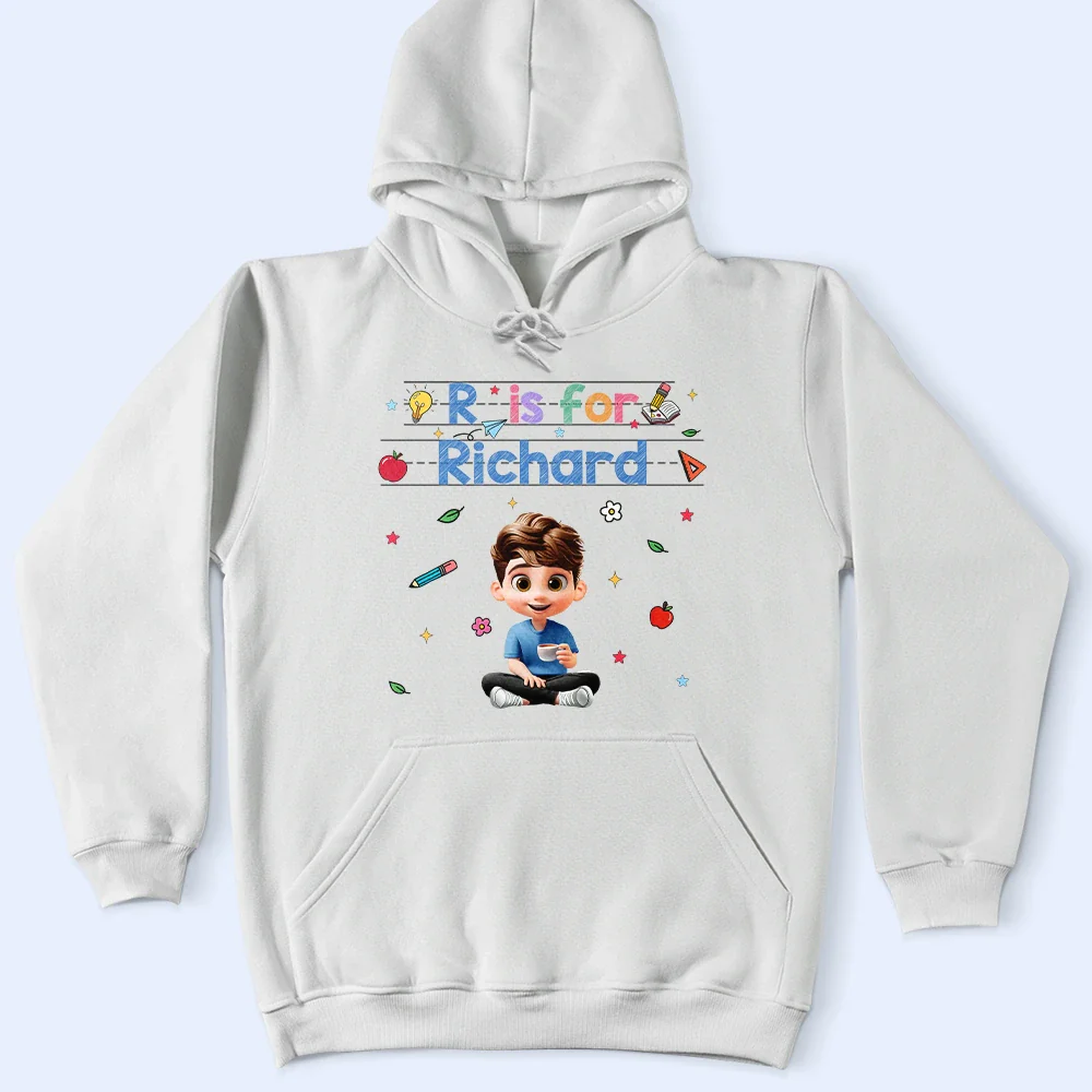 Monogram Kid Is For - Personalized T Shirt - Image 4