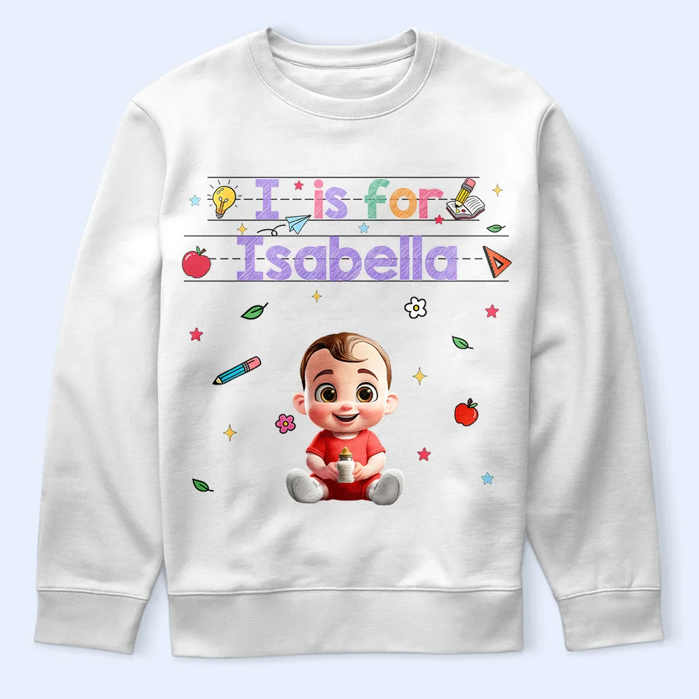 Monogram Kid Is For - Personalized T Shirt - Image 5