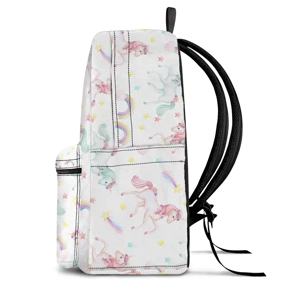 Monogram Letter School - Personalized Canvas Backpack - Image 3