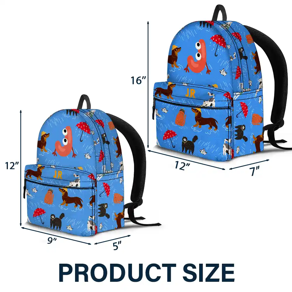 Monogram Letter School - Personalized Canvas Backpack - Image 4