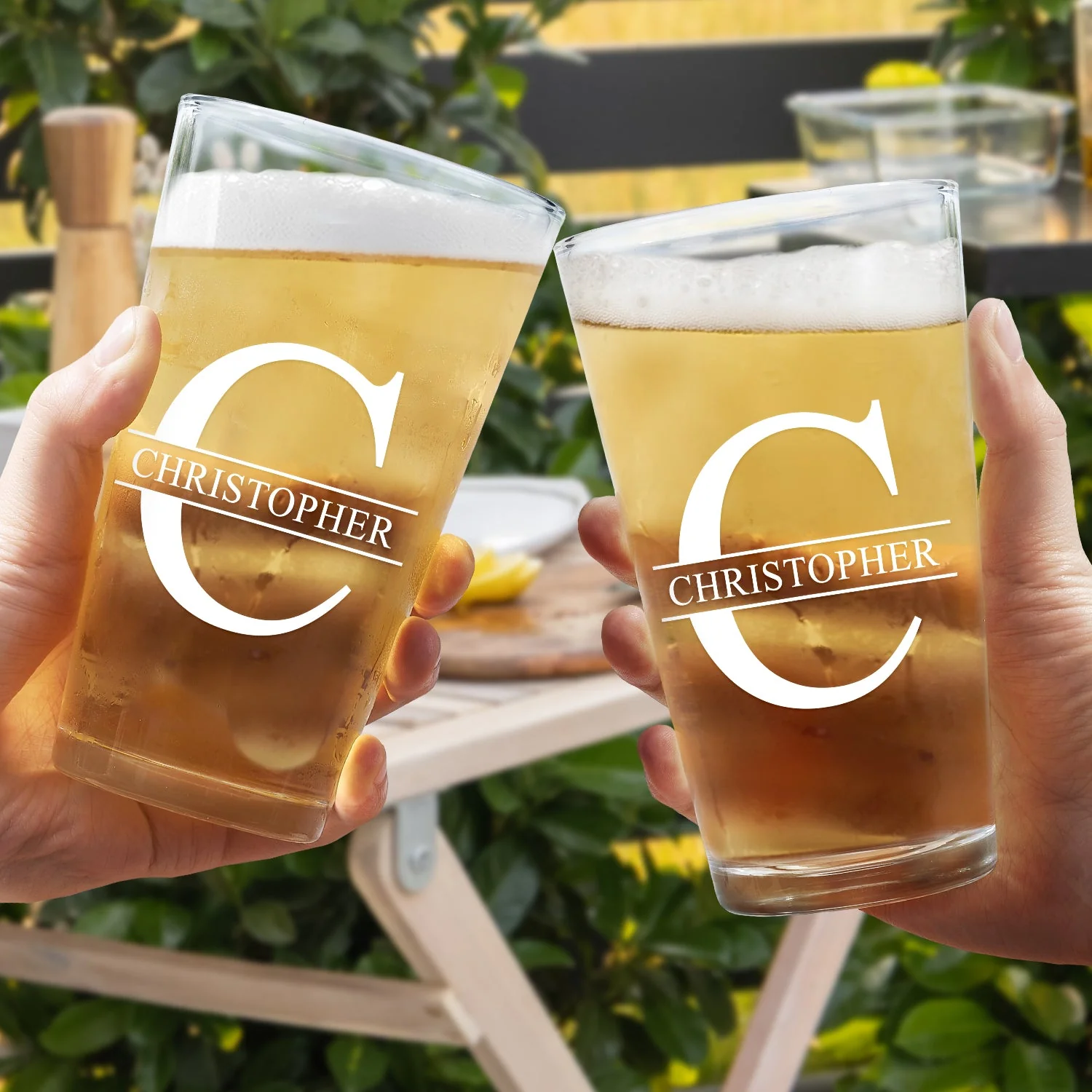 Monogram Name - Gift For Men, Dad, Father, Grandfather, Grandpa, Husband - Personalized Beer Glass - Image 4