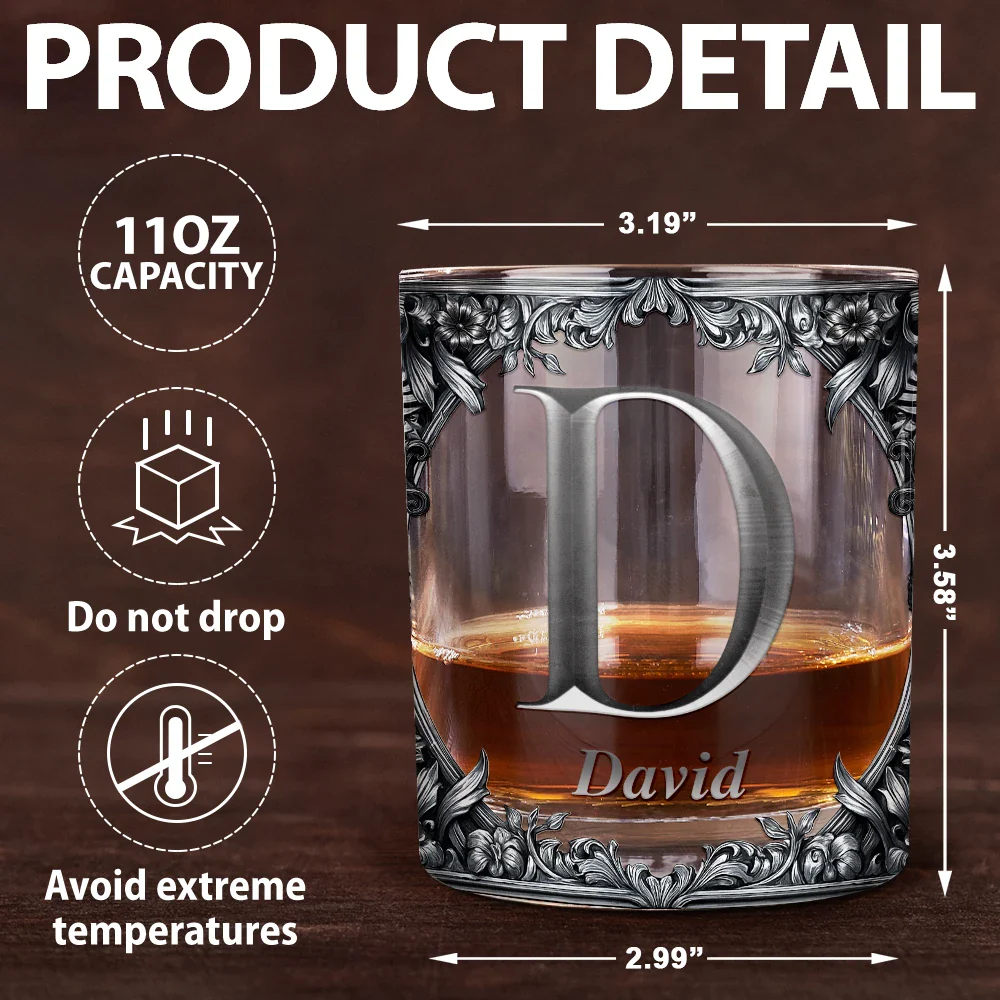 Monogram Old Fashioned Gift Whiskey Spirit - Personalized Whiskey Glass - Image 5