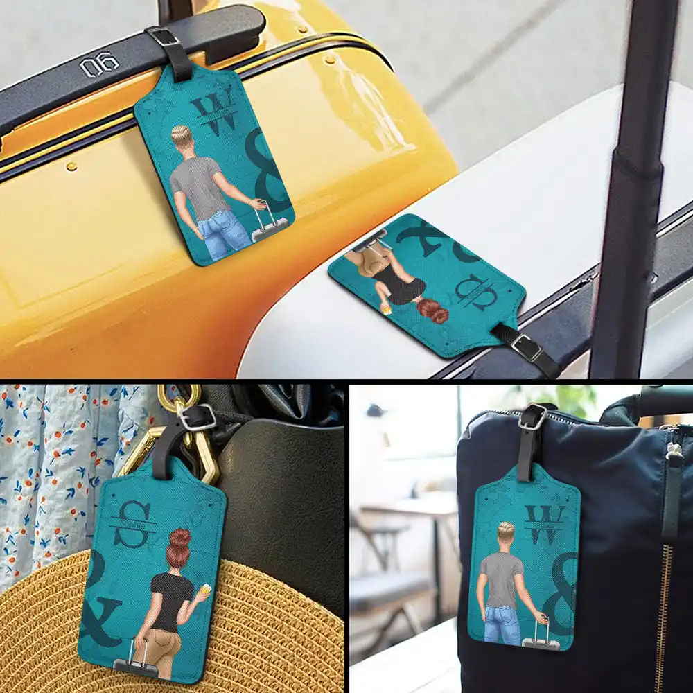 Monogram Travel Couple - Personalized Combo 2 Luggage Tags - Image 3