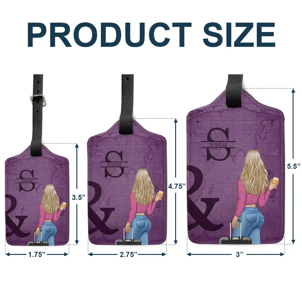 Monogram Travel Couple - Personalized Combo 2 Luggage Tags - Image 5