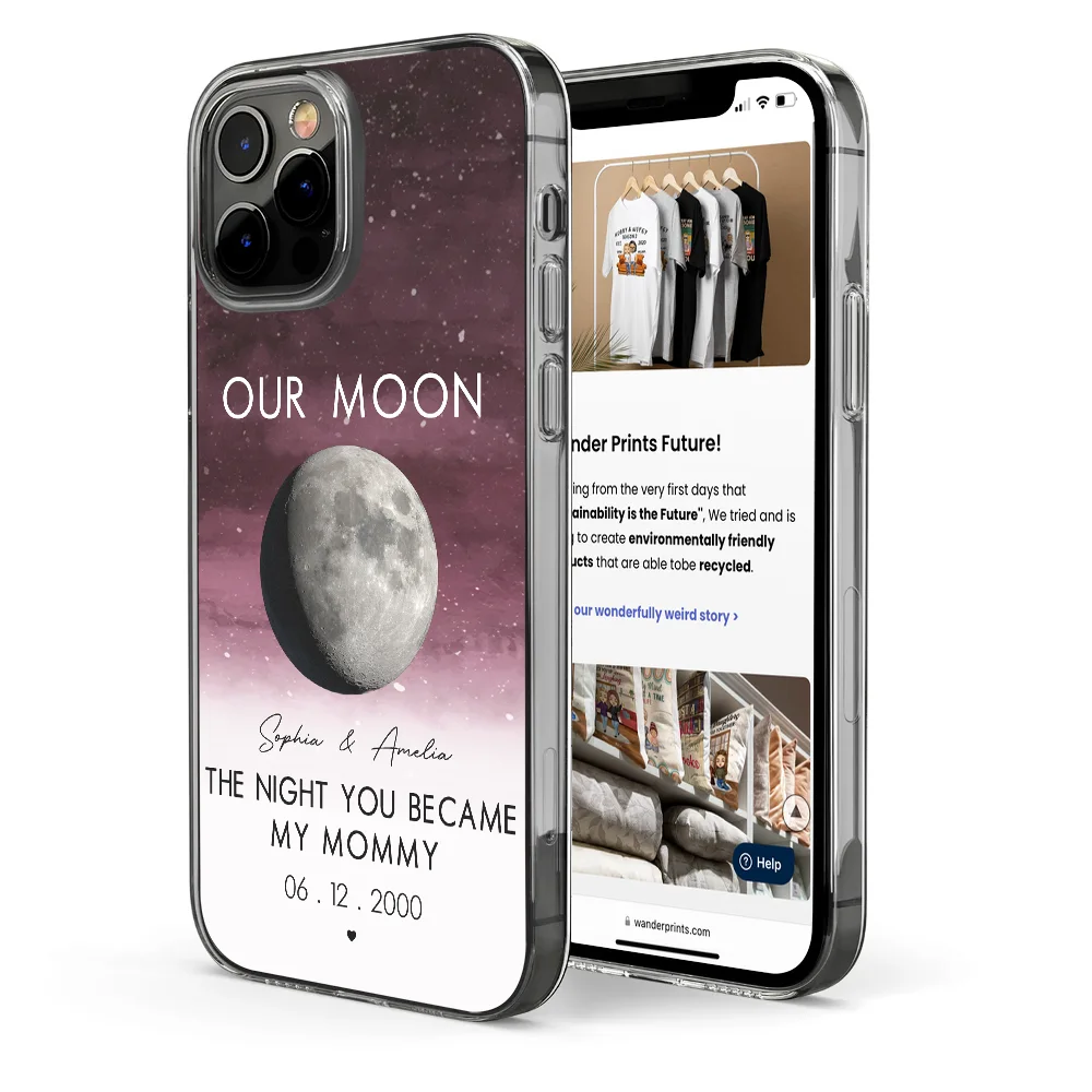 Moon Phase The Beginning Of Our Forever - Personalized Clear Phone Case - Image 4