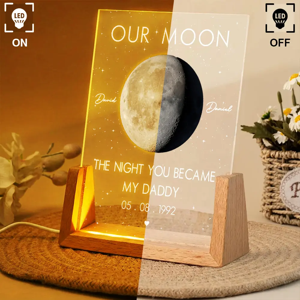 Moon Phase The Beginning Of Our Forever - Personalized Night Light - Image 3