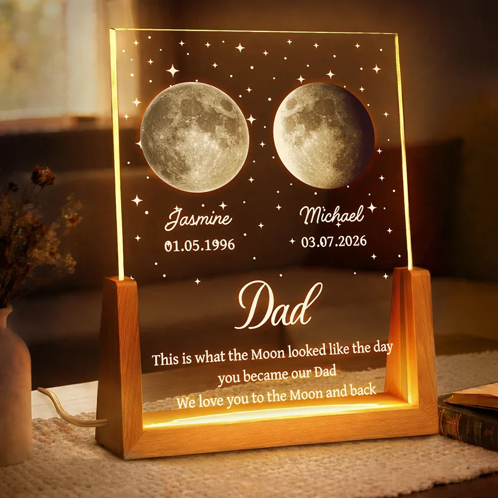 Moon Phase The Date You Became My Mom - Personalized Night Light