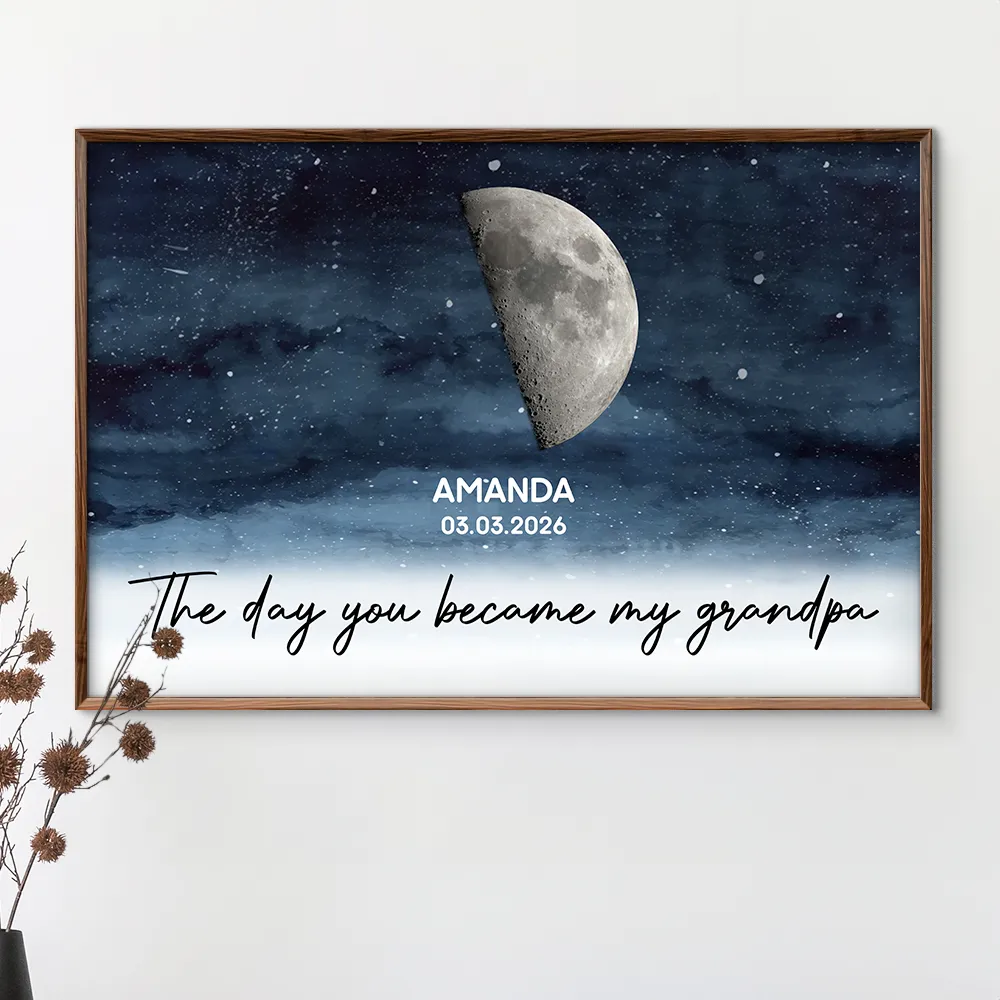 Moon Phase The Day You Became Our Dad - Personalized Poster - Image 3