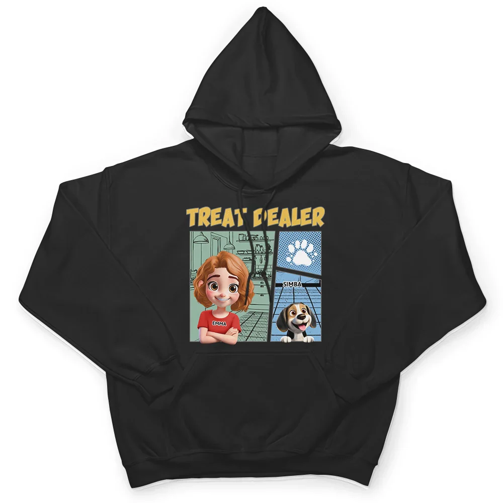 More Color Funny Comic Pet Lover Treat Dealer Cute Dog Cat - Personalized T Shirt - Image 4