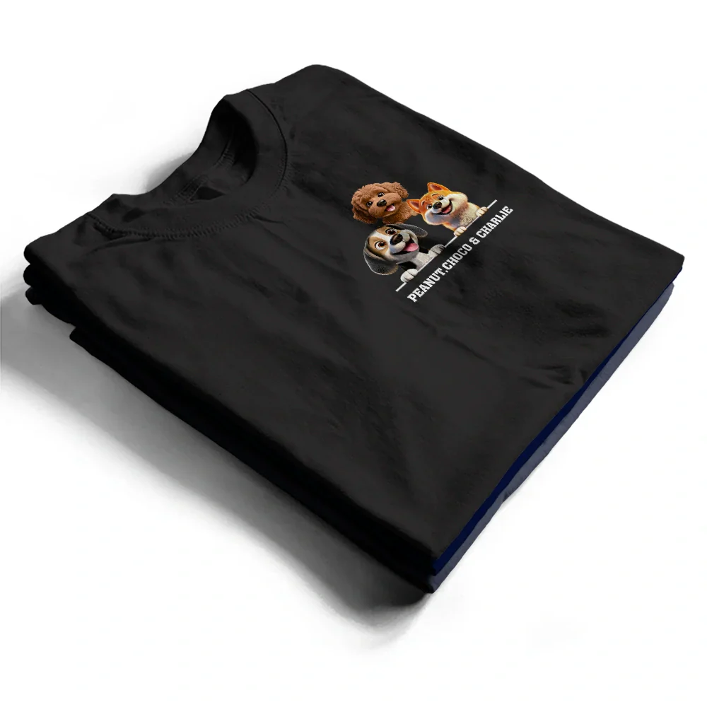 More Colors Dog Mom Dog Dad 3D Effect - Personalized T Shirt - Image 2