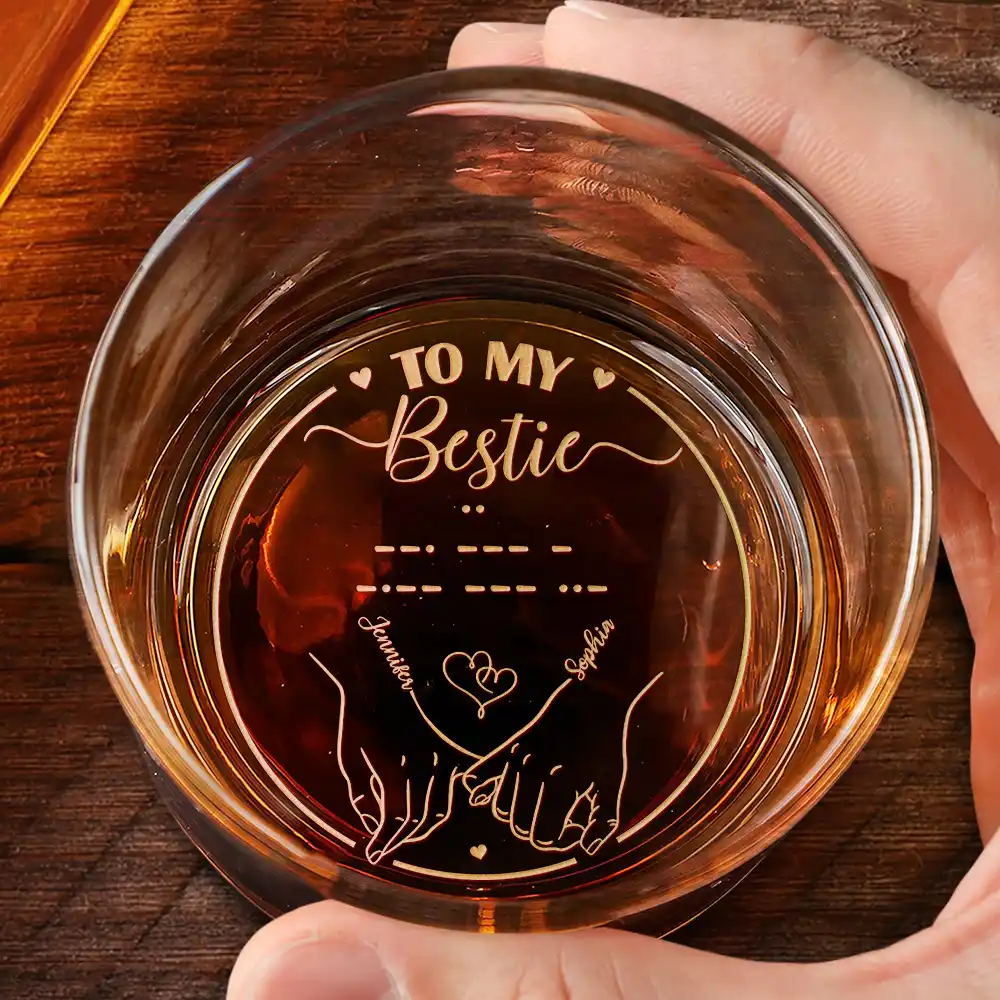 Morse Code Secret Message - Personalized Engraved Whiskey Glass - Image 2
