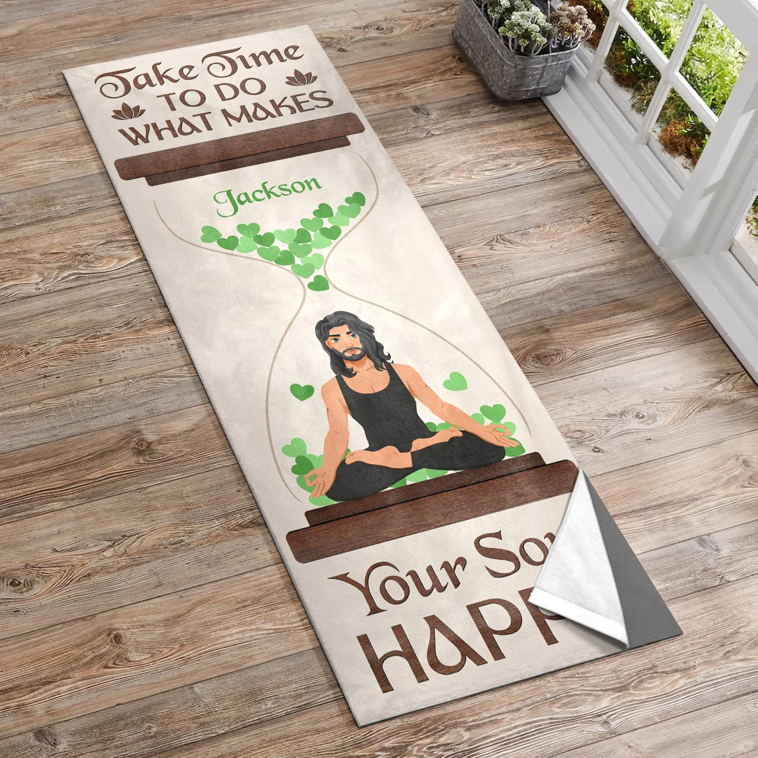 Mostly Peace, Love And Light - Gift For Yoga Lovers - Personalized Yoga Towel - Image 2