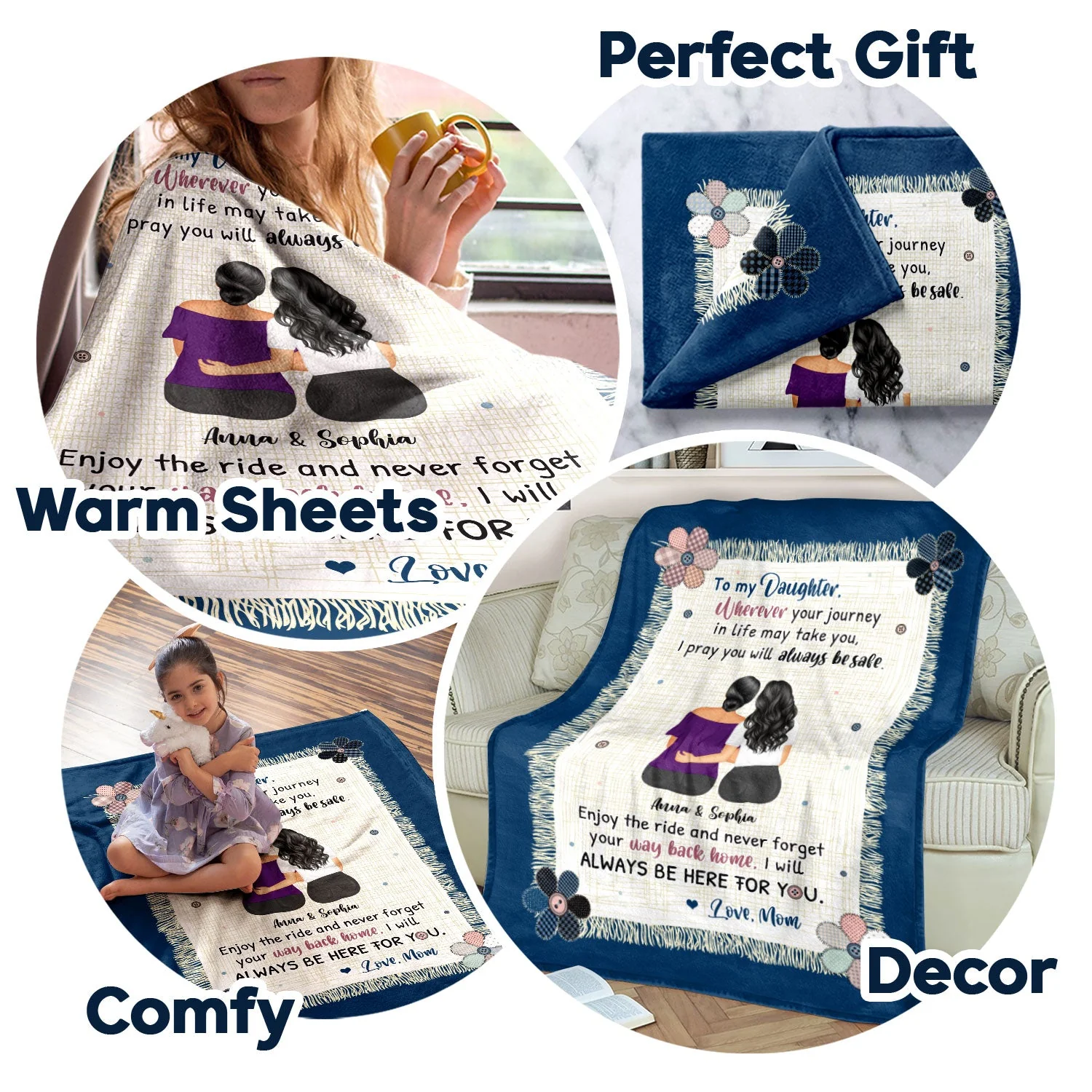 Mother Always Be Here For You - Gift For Daughter - Personalized Fleece Blanket - Image 5