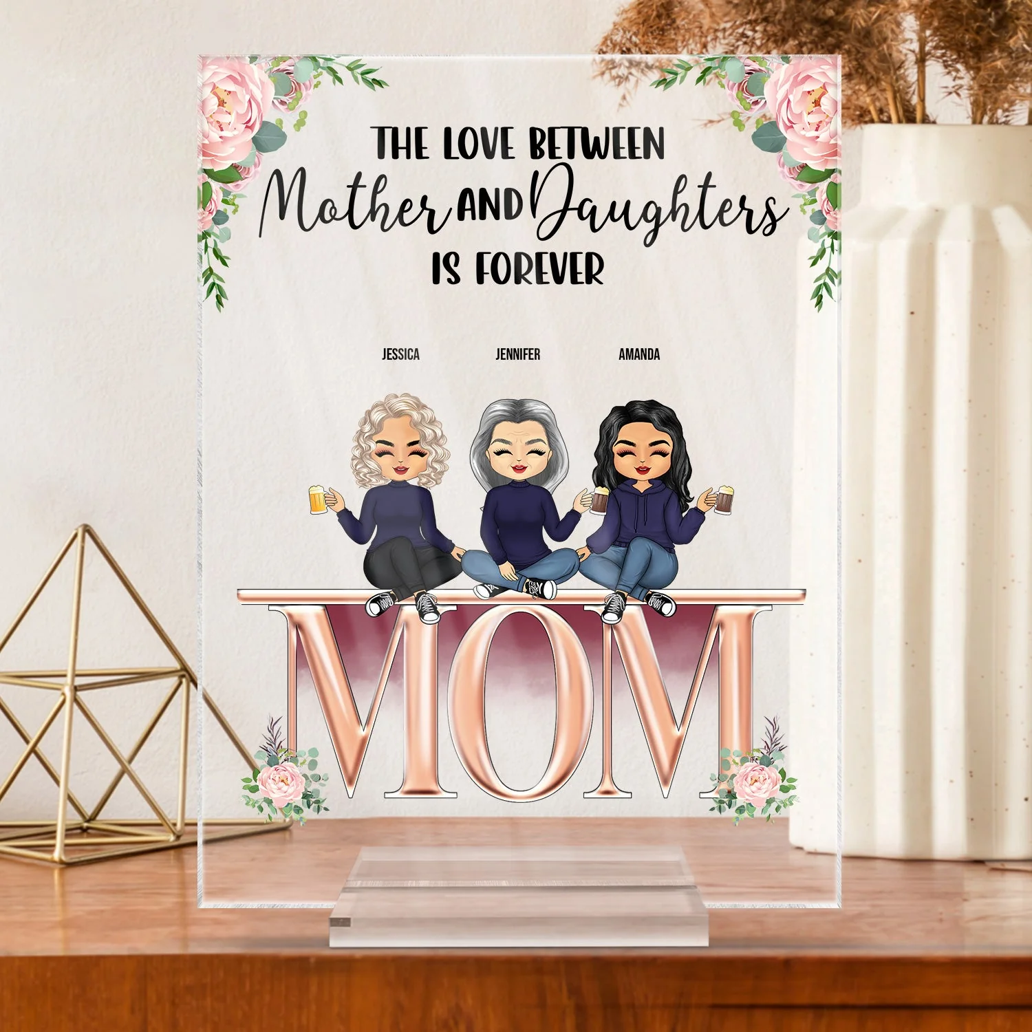 Mother And Children Best Friends Forever - Gift For Mom, Mother - Personalized Custom Vertical Rectangle Acrylic Plaque - Image 3