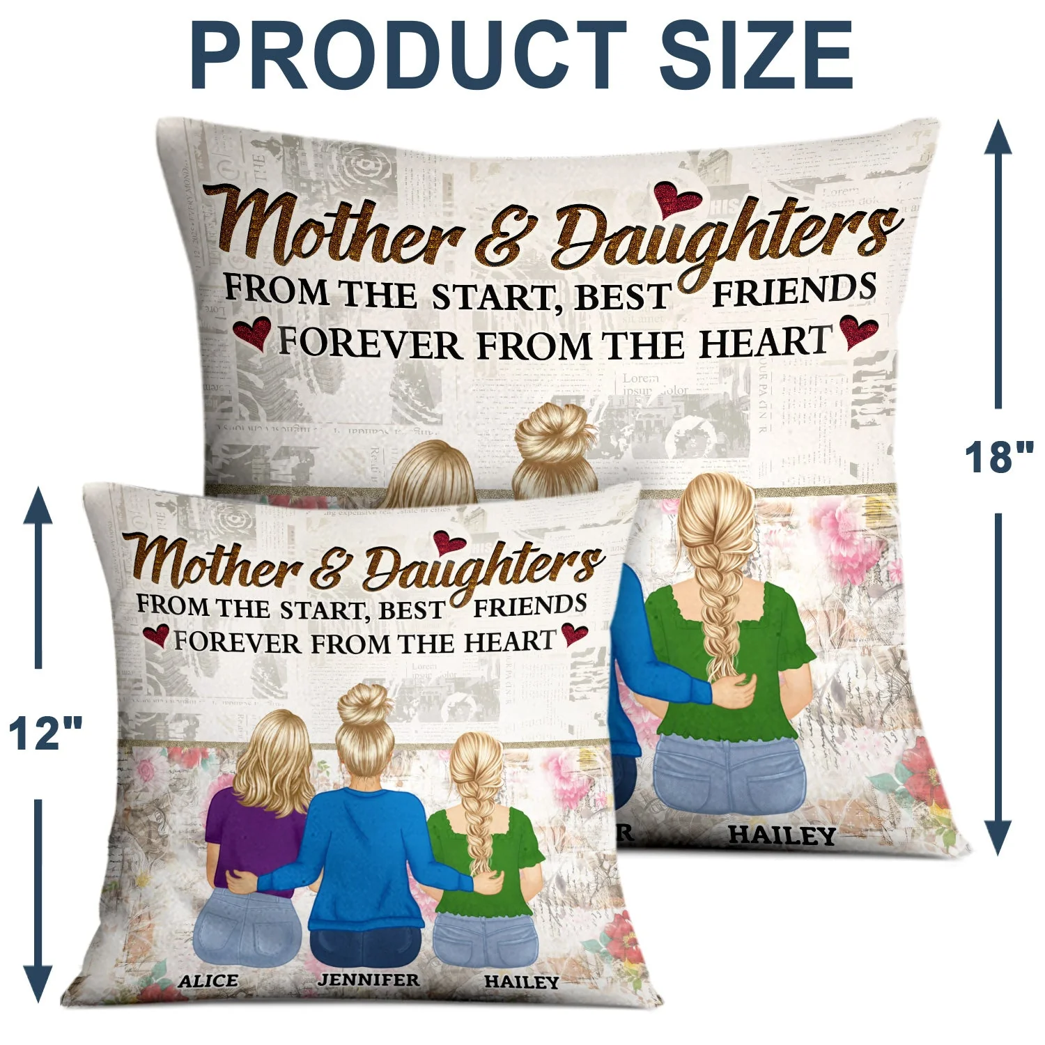 Mother And Children Forever Link Together - Loving Gift For Mom, Grandma, Nana - Personalized Pillow - Image 4