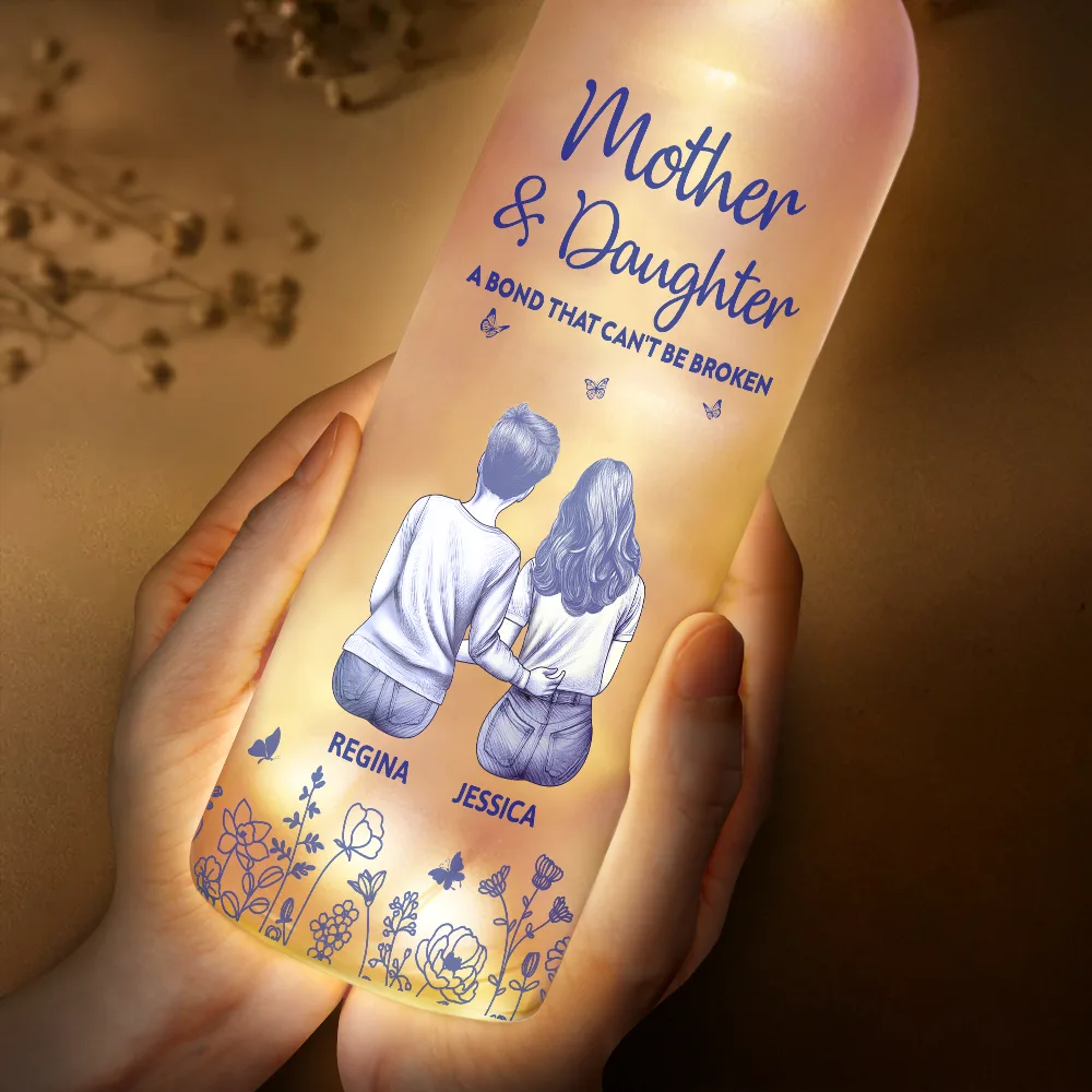 Mother And Daughter A Bond That Can't Be Broken - Personalized Bottle Light - Image 3