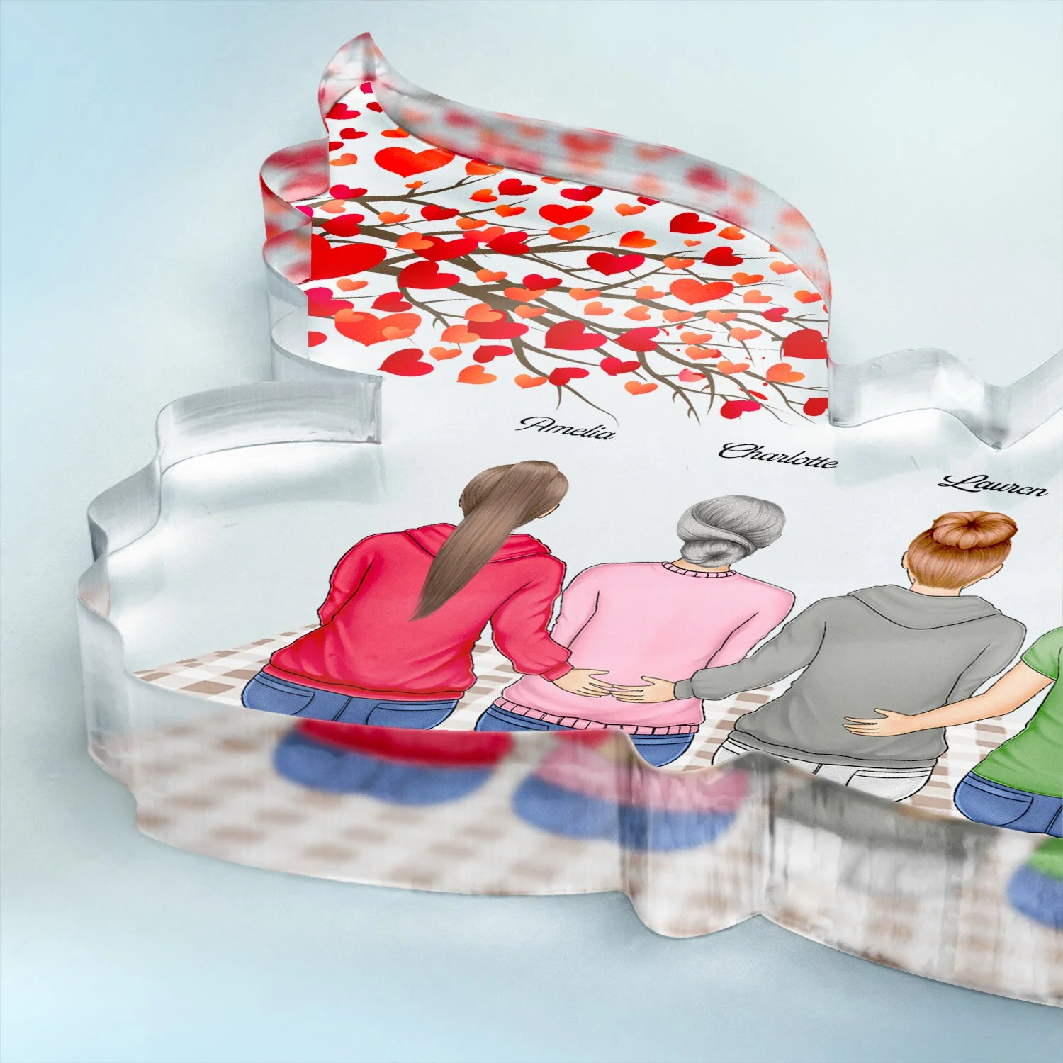 Mother And Daughter Forever Linked Together - Gift For Mother - Personalized Butterfly Shaped Acrylic Plaque - Image 3