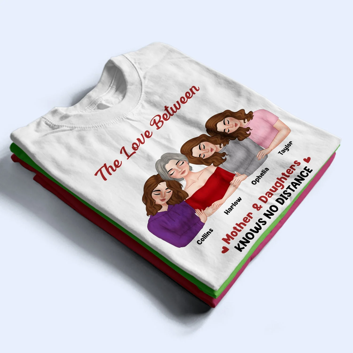 Mother And Daughter Forever Linked Together - Loving Gift For Mom - Personalized T Shirt - Image 2