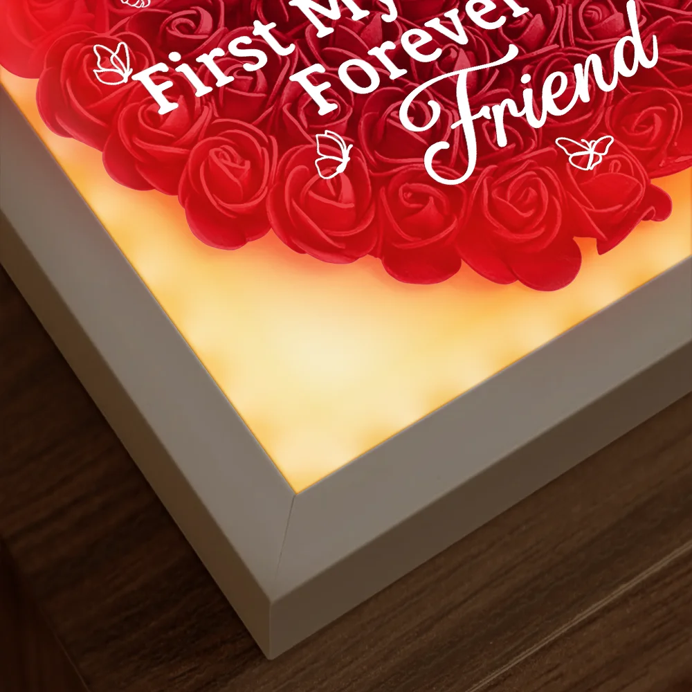 Mother And Daughter Forever Linked Together - Personalized LED Light Flower Shadow Box - Image 5