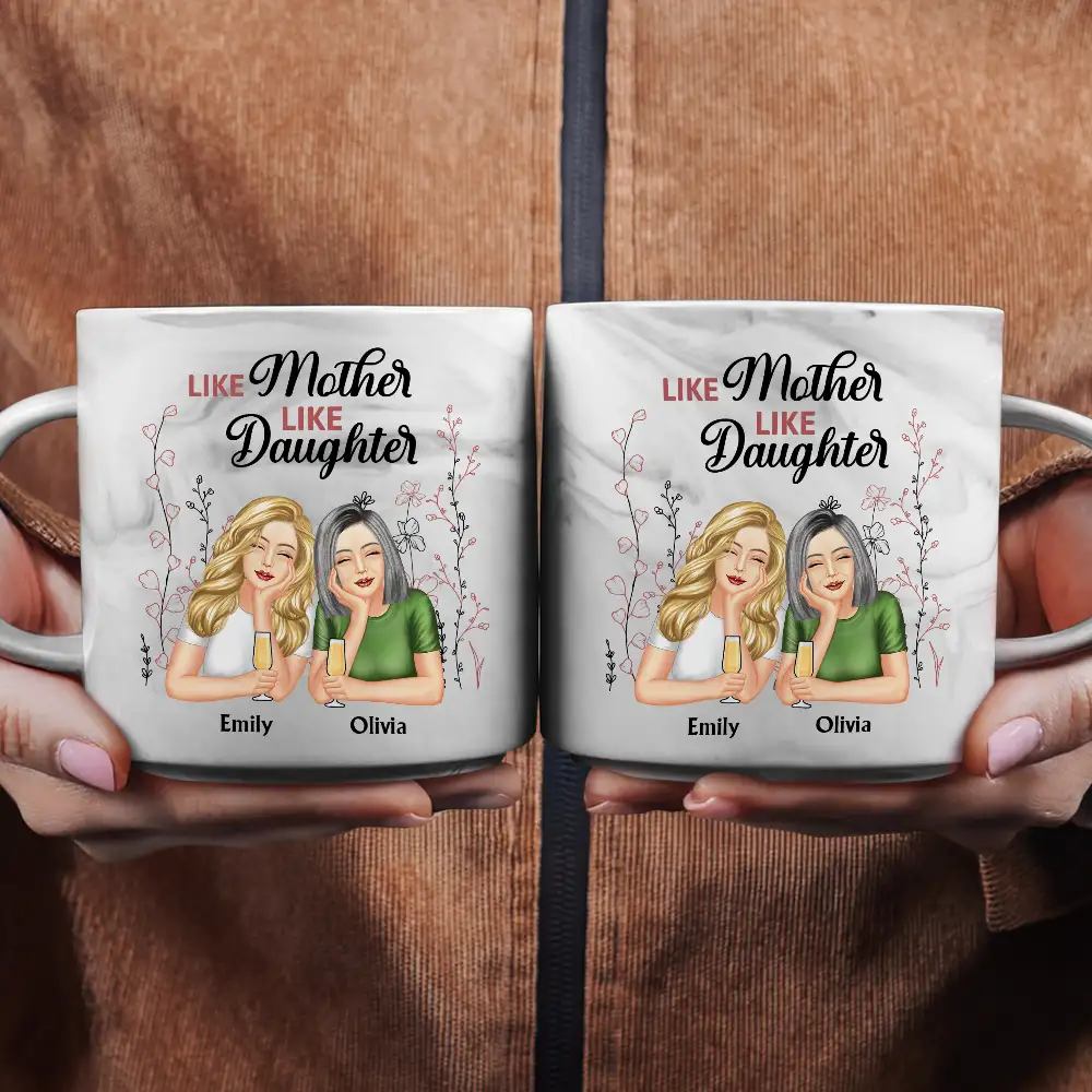 Mother And Daughter Forever - Personalized Marble Mug - Image 2
