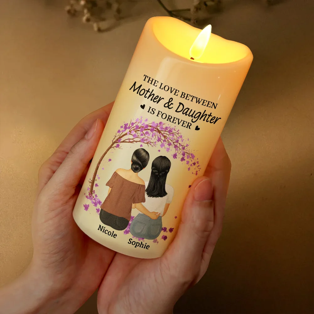 Mother And Daughters Is Forever Bond - Personalized Flameless LED Candle - Image 3