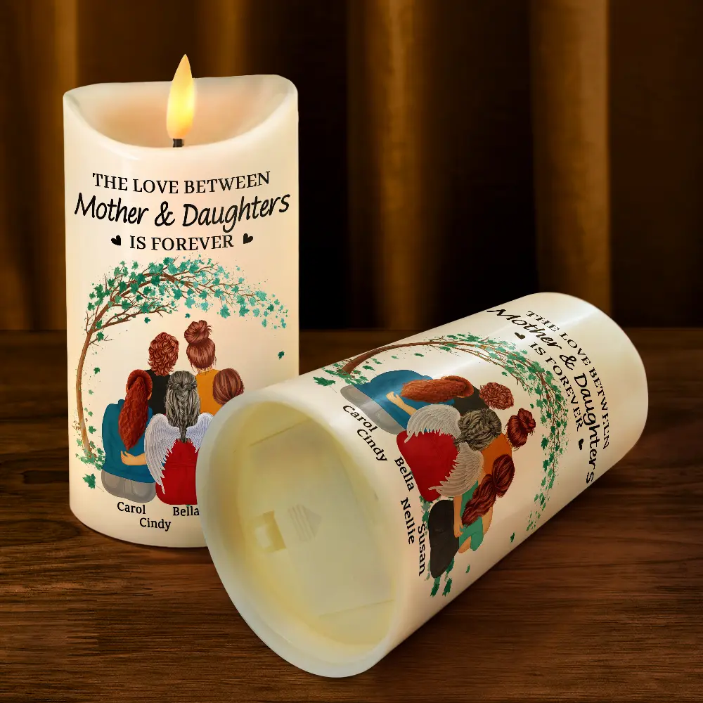 Mother And Daughters Is Forever Bond - Personalized Flameless LED Candle - Image 4