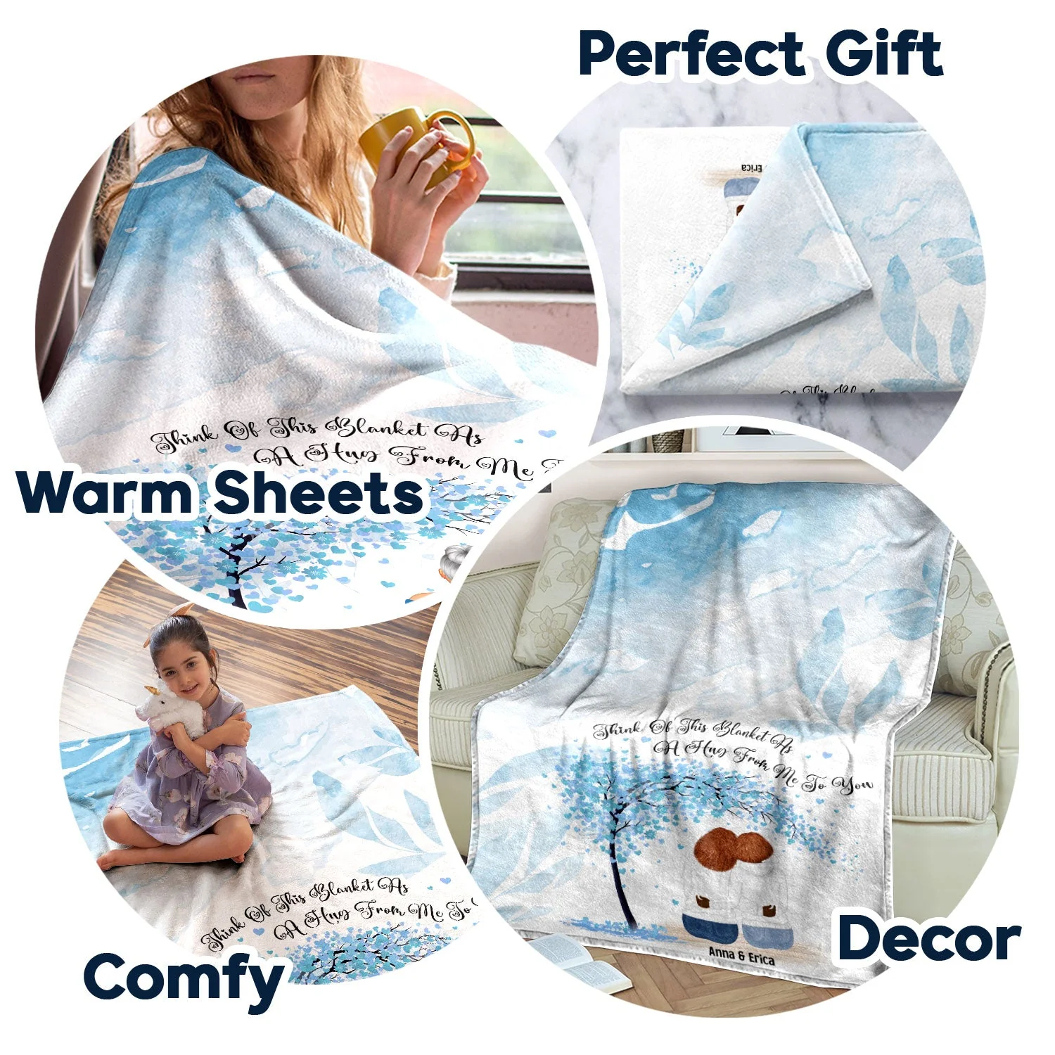Mother As A Hug From Me - Gift For Daughter - Personalized Fleece Blanket - Image 5