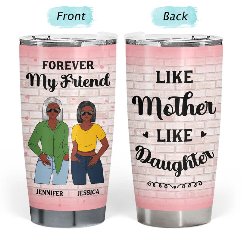 Mother Behind Every Crazy Daughter - Gift For Mother - Personalized Custom Tumbler - Image 3