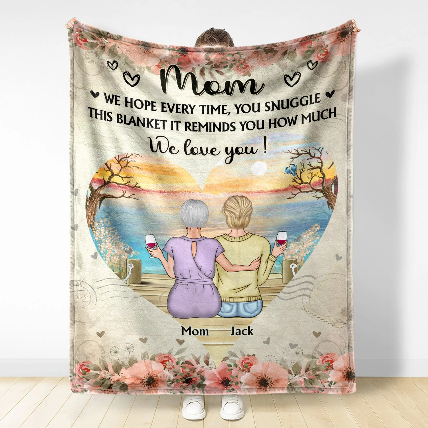 Mother & Children We Hope Every Time You Snuggle In This Blanket - Gift For Mom - Personalized Custom Fleece Blanket - Image 2