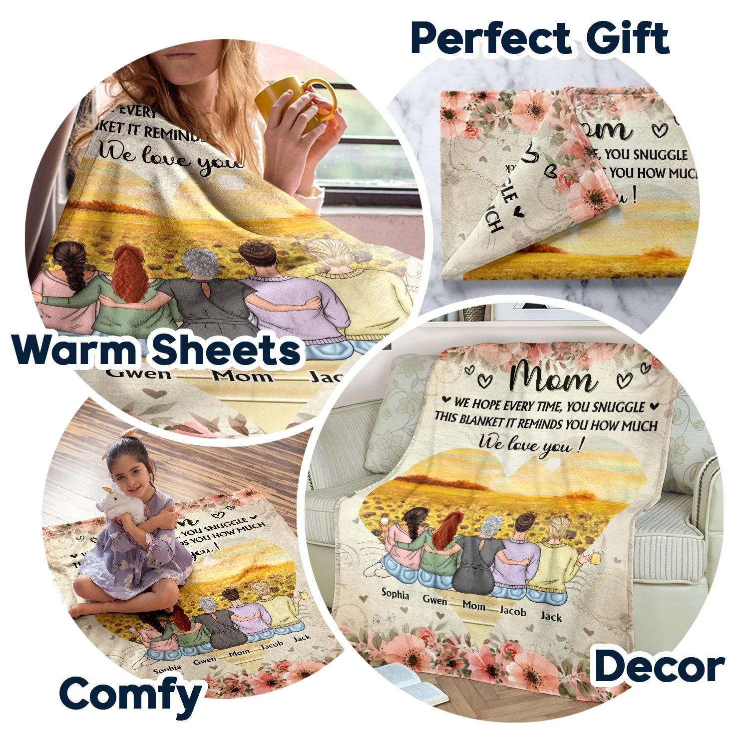Mother & Children We Hope Every Time You Snuggle In This Blanket - Gift For Mom - Personalized Custom Fleece Blanket - Image 5