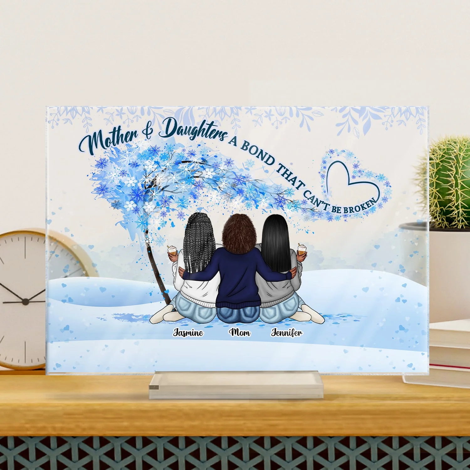 Mother & Daughter A Bond Can't Be Broken - Gift For Mother - Personalized Custom Horizontal Rectangle Acrylic Plaque - Image 3