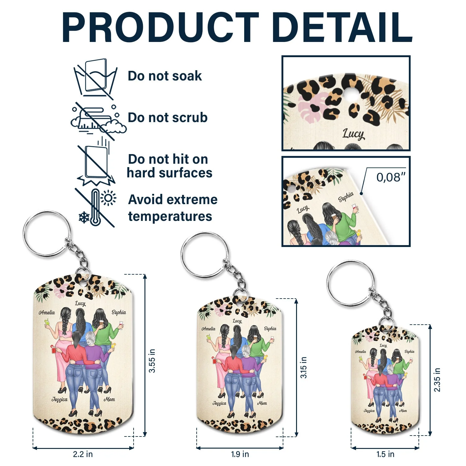 Mother & Daughter A Bond That Can't Be Broken - Gift For Mom, Mother, Grandma - Personalized Aluminum Keychain - Image 5
