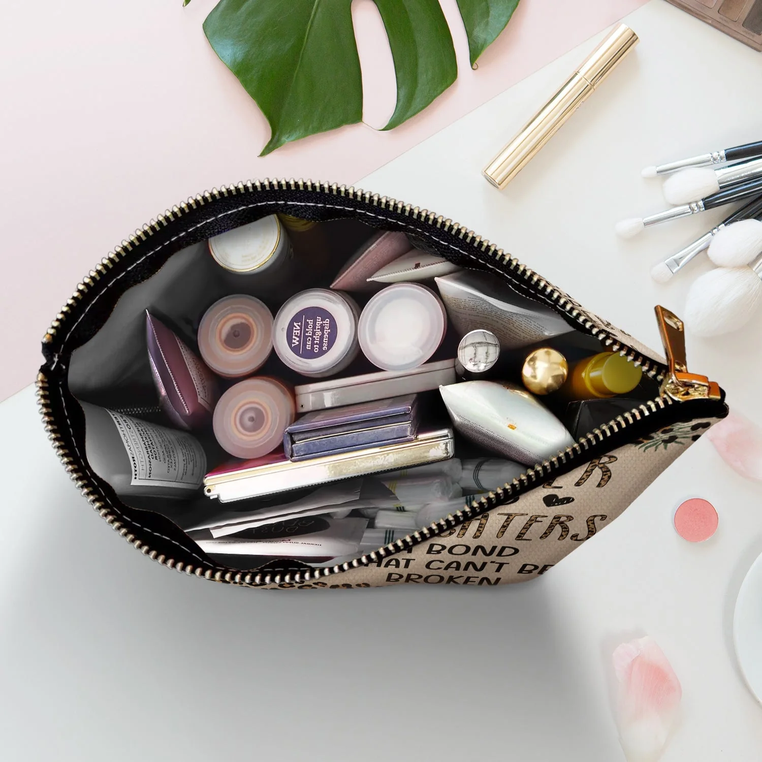 Mother & Daughter A Bond That Can't Be Broken - Gift For Mom, Mother, Grandma - Personalized Cosmetic Bag - Image 5