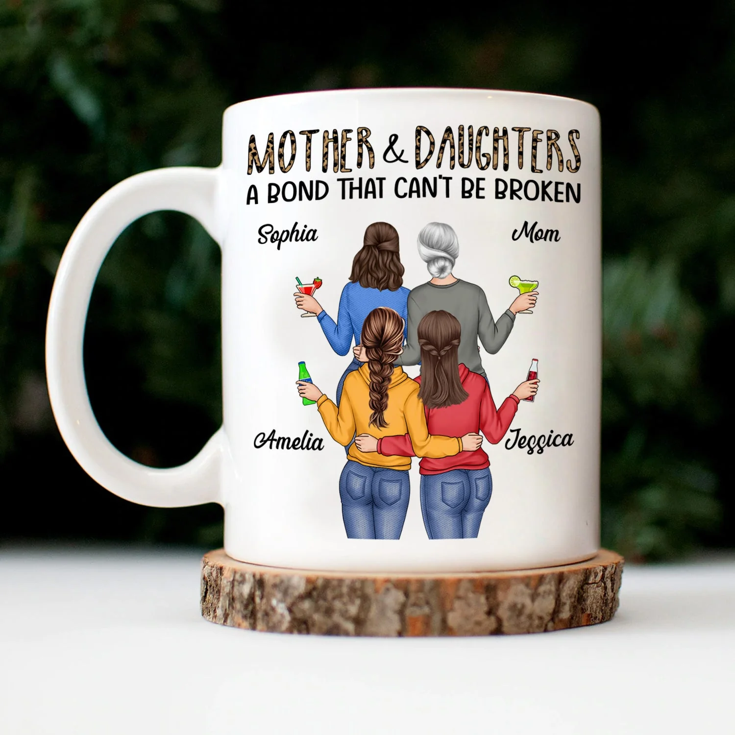 Mother & Daughter A Bond That Can't Be Broken - Gift For Mom, Mother, Grandma - Personalized Mug - Image 3