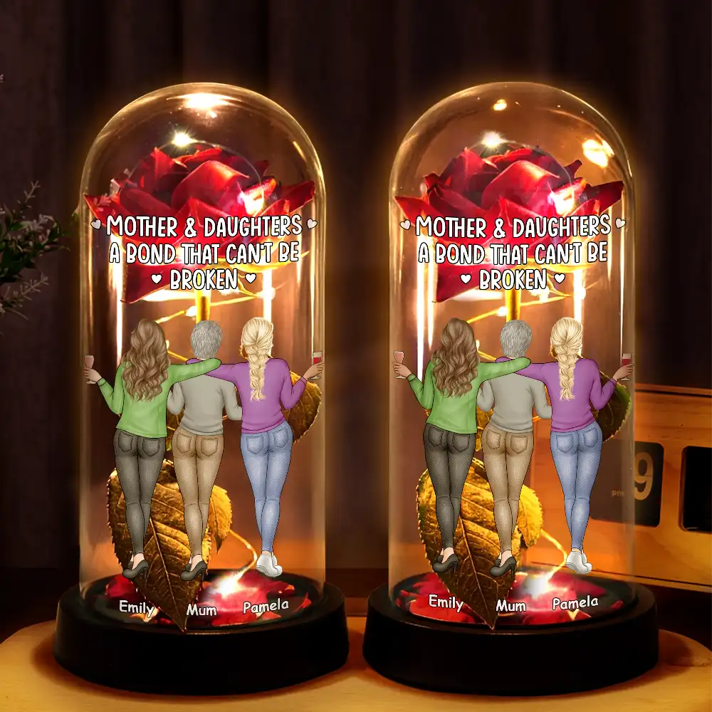 Mother & Daughter A Bond That Can't Be Broken - Personalized Everlasting Rose Dome Lamp - Image 2