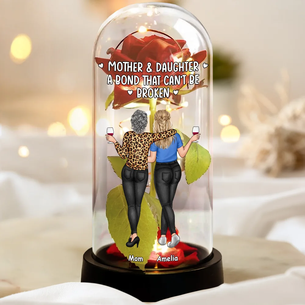 Mother & Daughter A Bond That Can't Be Broken - Personalized Everlasting Rose Dome Lamp - Image 3