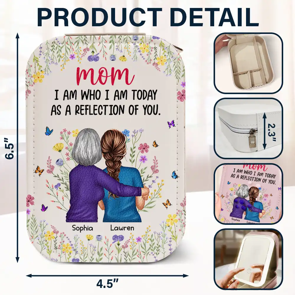 Mother Daughter A Reflection Of You - Personalized Makeup Box With LED Mirror - Image 5