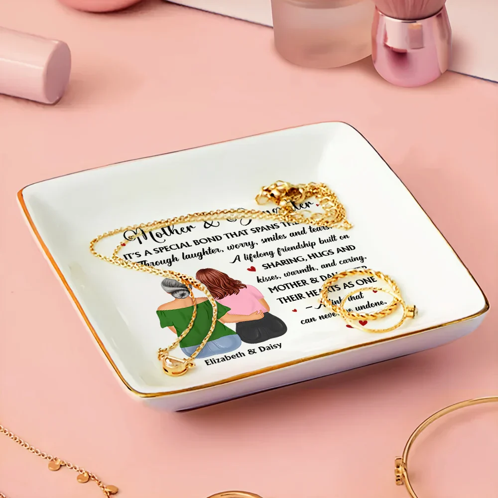 Mother & Daughter A Special Bond That Spans The Years - Personalized Ring Dish - Image 3