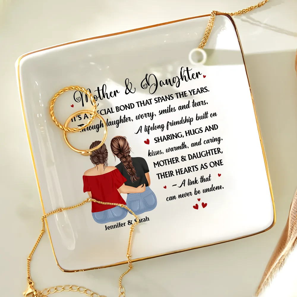 Mother & Daughter A Special Bond That Spans The Years - Personalized Ring Dish - Image 4