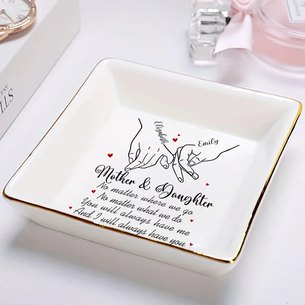 Mother & Daughter Always Have Each Other - Personalized Ring Dish - Image 2