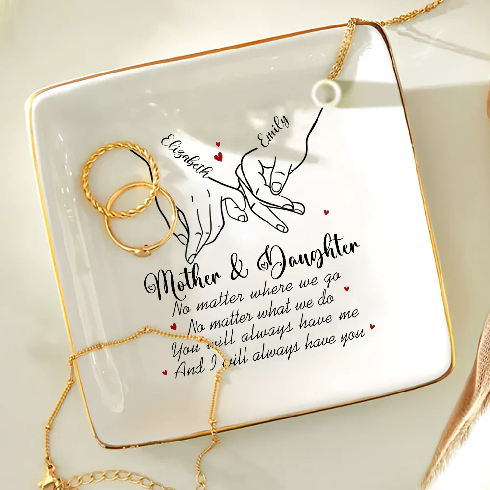 Mother & Daughter Always Have Each Other - Personalized Ring Dish - Image 4