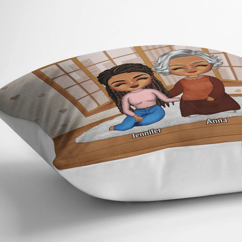 Mother & Daughter Forever Linked Together - Personalized Custom Pillow - Image 3